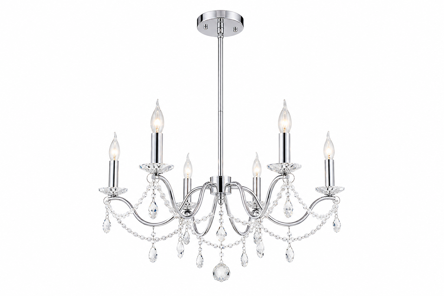 Modern Crystal Chandelier 6-Light