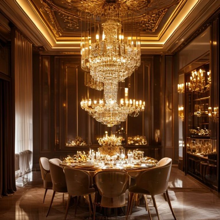 Luxury Gold Chandelier 8-Light