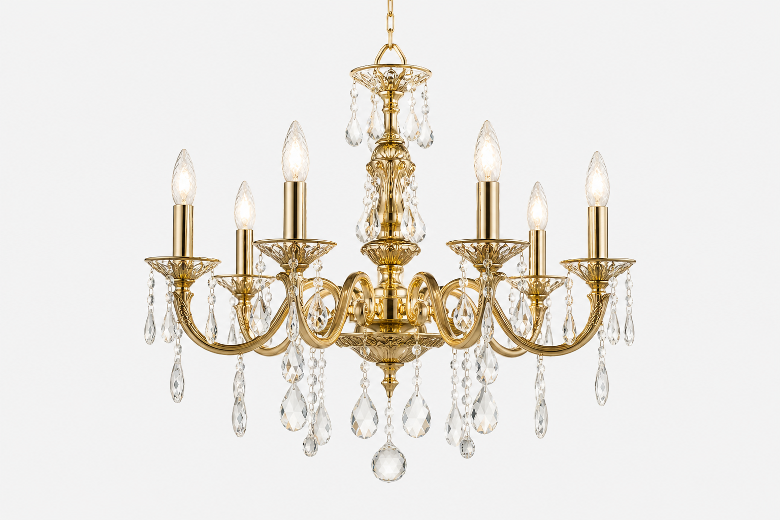 Luxury Gold Chandelier 8-Light